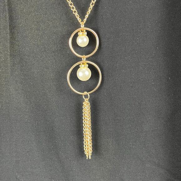 NY Collection 3/4 Sleeve Blouse Jacket Combo x Necklace Black Petite Small NWT - Picture 7 of 16